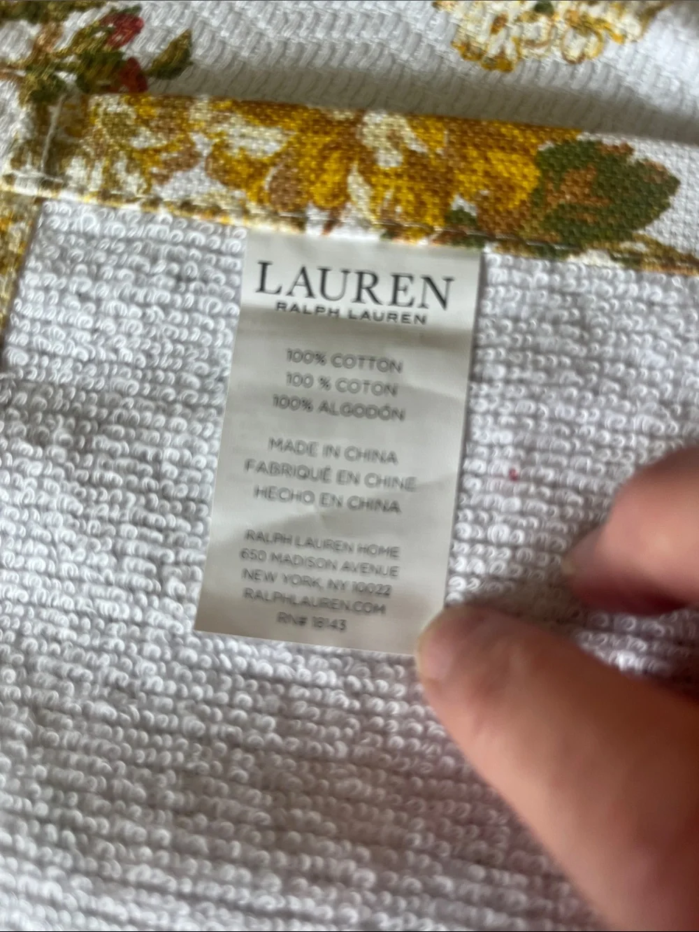 Ralph Lauren Yellow, Green & Red Floral Kitchen Towel (set of 2)